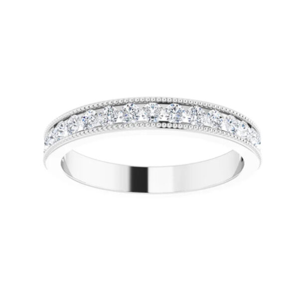 Channel-Set Milgrain Edge Anniversary Band - Image 3