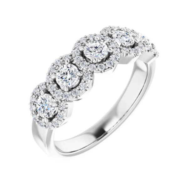 Five-Stone Halo-Style Anniversary Band - Image 2