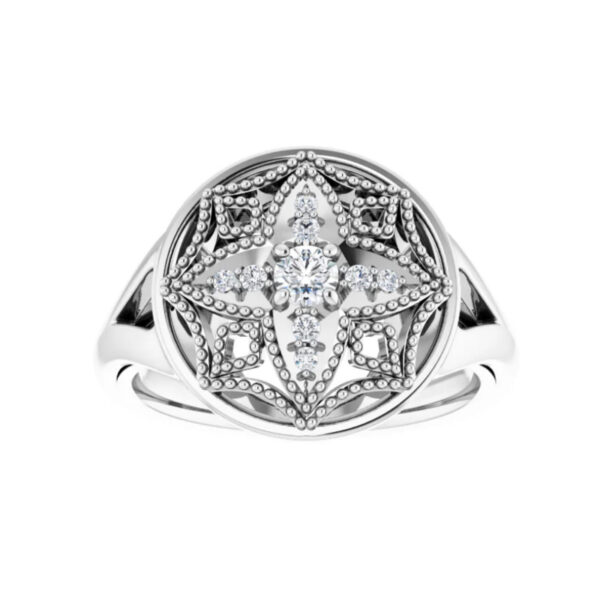 Accented Vintage-Inspired Ring - Image 3