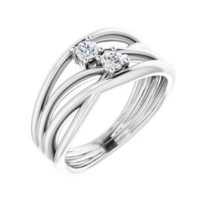 Two-Stone Bypass Ring