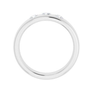 Three-Stone Half Round Band