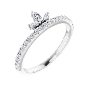 Accented Stackable Crown Ring