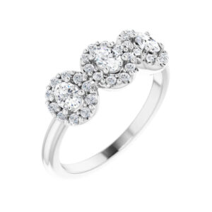 Three-Stone Halo-Style Anniversary Band