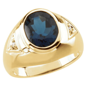 Men’s London Blue Topaz & Diamond Ring