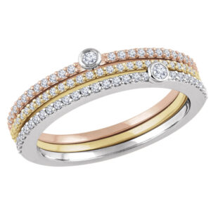 Tri-Color Stackable Ring Set