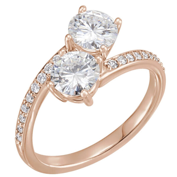 Charles & Colvard Moissanite® & Natural Diamond Engagement Ring