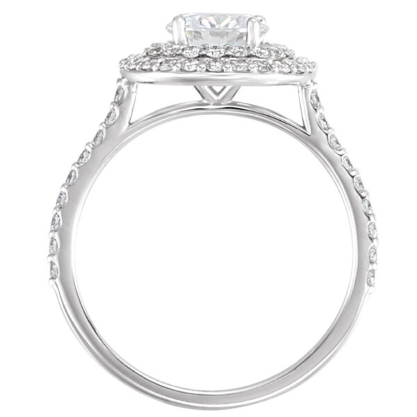 Charles & Colvard Moissanite® & Diamond Accented Halo-Style Engagement Ring - Image 2