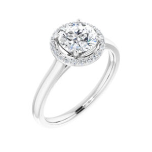 Charles & Colvard Moissanite® & Diamond Engagement Ring