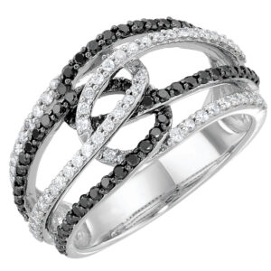 Black & White Diamond Interlocking Ring
