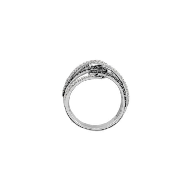 Black & White Diamond Interlocking Ring - Image 2