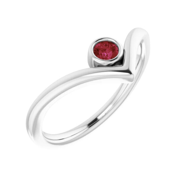 Bezel-Set Solitaire V Ring