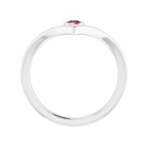 Bezel-Set Solitaire V Ring