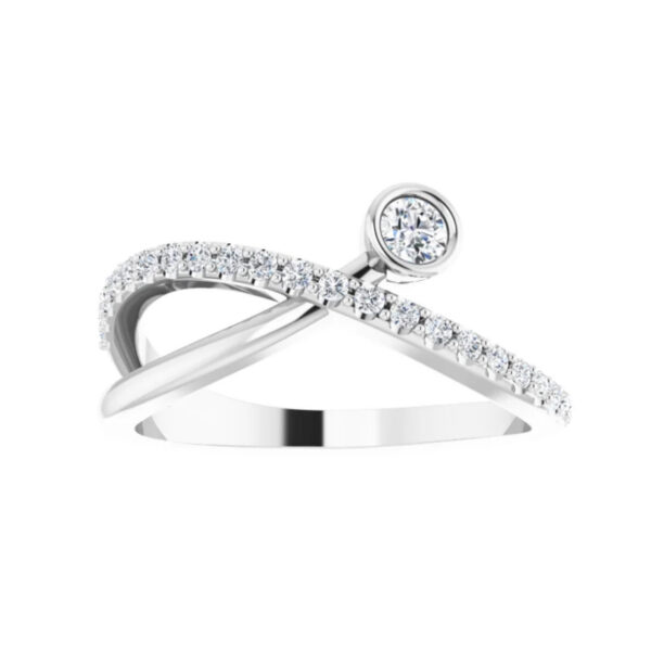 Criss-Cross Bezel-Set Ring - Image 3