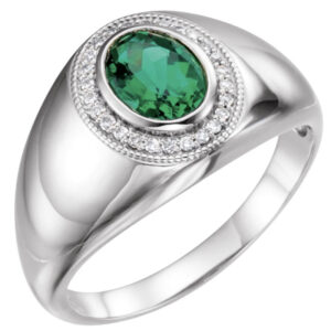 Bezel-Set Halo-Style Ring