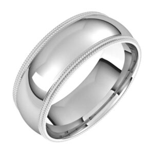 Double Milgrain Half Round Comfort Fit Bands