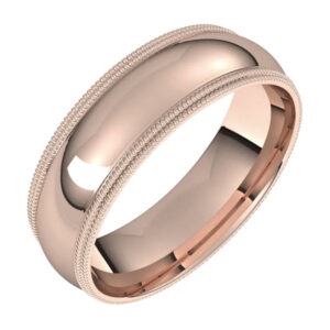 Double Milgrain Half Round Comfort Fit Bands