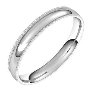 Milgrain Half Round Comfort Fit Light Bands
