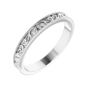 Sculptural-Inspired Band with Milgrain