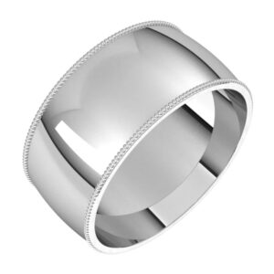 Milgrain Half Round Comfort Fit Bands