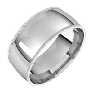 Milgrain Half Round Comfort Fit Light Bands
