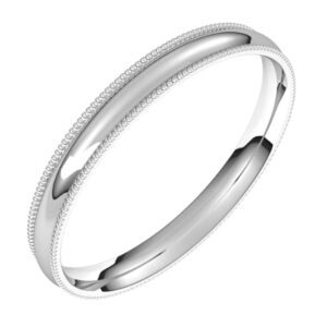 Milgrain Half Round Comfort Fit Light Bands