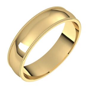 Milgrain Half Round Comfort Fit Light Bands